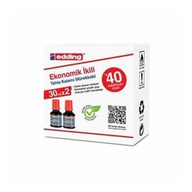 Edding Kırmızı 2x30 ML Tahta Kalemi Mürekkebi