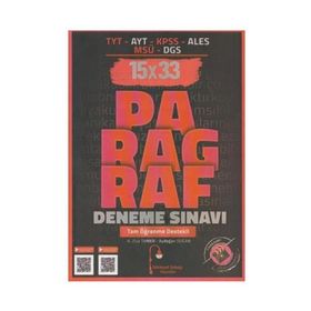 Edebiyat Sokağı Yayınları TYT AYT KPSS ALES MSÜ DGS Paragraf 15x33 Deneme Sınavı