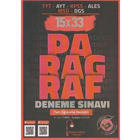 Edebiyat Sokağı Yayınları TYT AYT KPSS ALES MSÜ DGS Paragraf 15x33 Deneme Sınavı