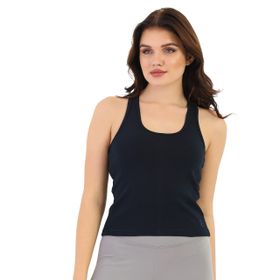 EDELLE Slim Fit Lacivert Çapraz Askılı Kadın Atlet
