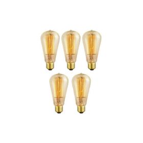 Edison ST64 40W 5'li E27 Flamanlı Armut Dekoratif Rustik Ampul
