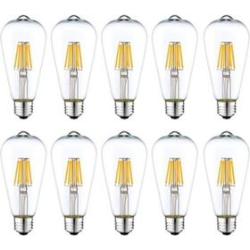 Edison ST64 Vintage 4W 6500K 10'lu Beyaz LED Rustik Dekoratif Ampul