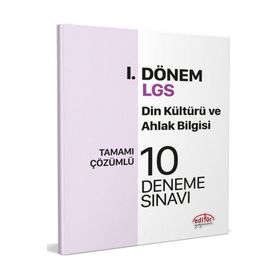 Editör LGS I. Dönem Din Kültürü ve Ahlak Bilgisi Tamamı Çözümlü 10 Deneme Sınavı