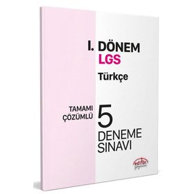 Editör LGS I. Dönem Türkçe Çözümlü 5 Deneme Sınavı