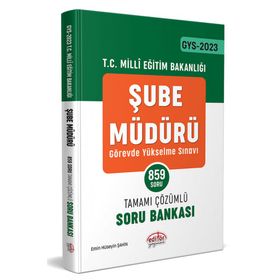 Editor Yayinevi 2023 Milli Eğitim Bakanlığı Şube Müdürü Gys Soru Bankası