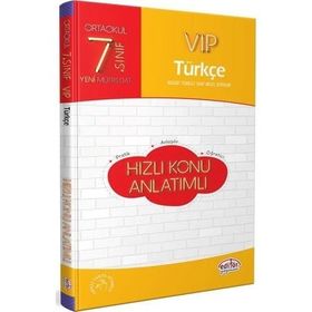 Editör Yayınevi Editör Yayınları ​7. Sınıf VIP Türkçe Hızlı Konu Anlatımlı