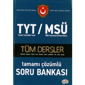 Editör Yayınevi TYT MSÜ Tüm Dersler Çözümlü Soru Bankası