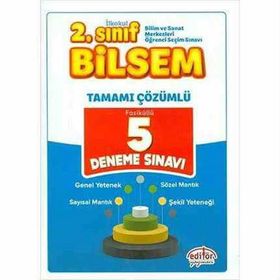 Editör Yayınları 2. Sınıf Bilsem Çözümlü 5 Deneme Sınavı