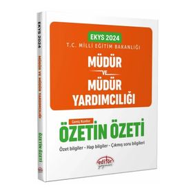 Editör Yayınları 2024 EKYS MEB Müdür ve Müdür Yardımcılığı Özetin Özeti