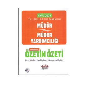 Editör Yayınları 2024 EKYS MEB Müdür ve Müdür Yardımcılığı Özetin Özeti
