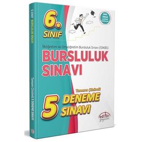Editör Yayınları - 6. Sınıf Bursluluk Sınavı Tamamı Çözümlü 5 Deneme Sınavı