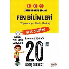 Editör Yayınları 8. Sınıf LGS Fen Bilimleri 20 Deneme Sınavı