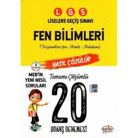 Editör Yayınları 8. Sınıf LGS Fen Bilimleri 20 Deneme Sınavı