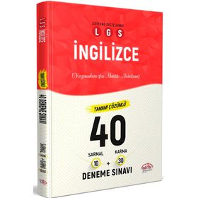 Editör Yayınları 8. Sınıf LGS İngilizce Tamamı Çözümlü 40 Deneme Sınavı