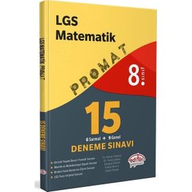 Editör Yayınları - 8. Sınıf Promat LGS Matematik 15 Deneme Sınavı