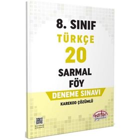 Editör Yayınları - LGS 8. Sınıf Türkçe 20 Sarmal Föy Deneme Sınavı