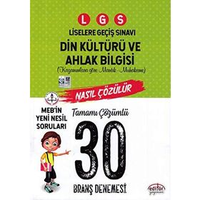 Editör Yayınları LGS Din Kültürü Ve Ahlak Bilgisi (10 Sarmal + 30 Karma) 40 Deneme Sınavı