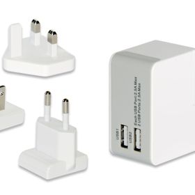 Ednet ED-31808 2xUSB Port Evrensel EU/UK/US Seyahat Şarj Seti