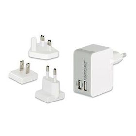 Ednet ED-31808 2xUSB Port Evrensel EU/UK/US Seyahat Şarj Seti