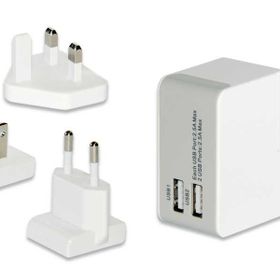 Ednet ED-31808 2xUSB Port Evrensel EU/UK/US Seyahat Şarj Seti