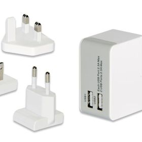 Ednet ED-31808 2xUSB Port Evrensel EU/UK/US Seyahat Şarj Seti