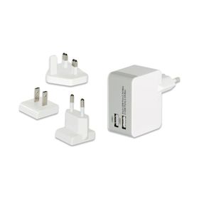 Ednet ED-31808 2xUSB Port Evrensel EU/UK/US Seyahat Şarj Seti