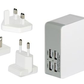 Ednet ED-31809 4 x USB Port Evrensel EU/UK/US Seyahat Şarj Seti