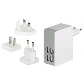 Ednet ED-31809 4 x USB Port Evrensel EU/UK/US Seyahat Şarj Seti
