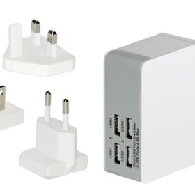 Ednet ED-31809 4 x USB Port Evrensel EU/UK/US Seyahat Şarj Seti