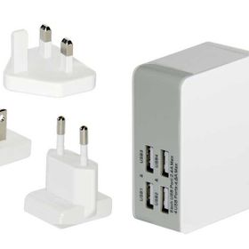 Ednet ED-31809 4 x USB Port Evrensel EU/UK/US Seyahat Şarj Seti
