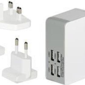 Ednet ED-31809 4 x USB Port Evrensel EU/UK/US Seyahat Şarj Seti