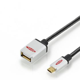 Ednet ED-84150 0.3 m micro USB to USB 2.0 Premium Erkek-Dişi OTG USB 2.0 Kablo
