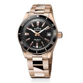 Edox Skydiver 80131-37Rnm-Ni Siyah Rose Gold Metal Unisex Kol Saati
