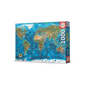 Educa 1000 Parça Dünya Harikaları Harita Puzzle