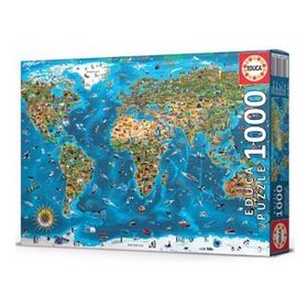 Educa 1000 Parça Dünya Harikaları Harita Puzzle