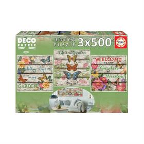 Educa 17965 3x500 Parça Country Garden Puzzle
