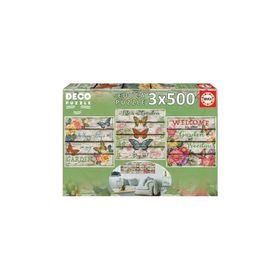 Educa 17965 3x500 Parça Country Garden Puzzle