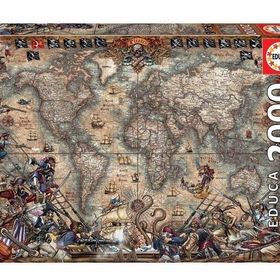 Educa 18008 063153 Pirates Map 2000 Parça Puzzle