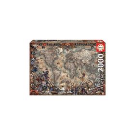 Educa 18008 063153 Pirates Map 2000 Parça Puzzle