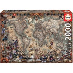 Educa 18008 063153 Pirates Map 2000 Parça Puzzle
