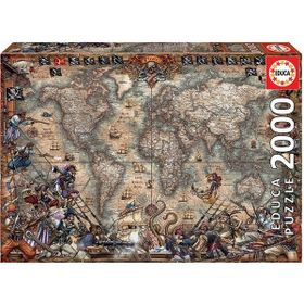 Educa 18008 063153 Pirates Map 2000 Parça Puzzle