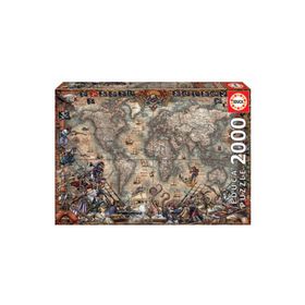 Educa 18008 063153 Pirates Map 2000 Parça Puzzle