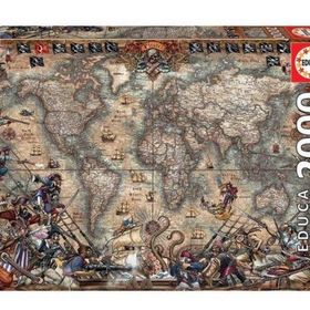 Educa 18008 063153 Pirates Map 2000 Parça Puzzle