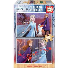 Educa 18085 2x25 Parça Frozen 2 Ahşap Puzzle