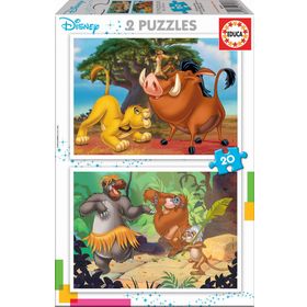 Educa 18103 2x20 Parça Disney Animals Ahşap Puzzle