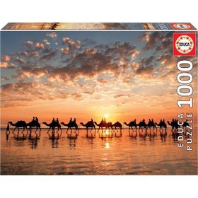 Educa 18492 Cable Beachte Günbatımı Develer 1000 Parça Puzzle