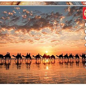 Educa 18492 Cable Beachte Günbatımı Develer 1000 Parça Puzzle