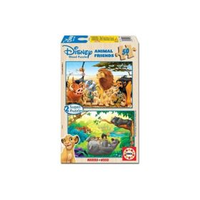 Educa 2 x 50 Parça Ahşap Animal Friends Puzzle