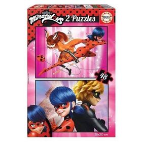 Educa 2x48 Parça Miraculous Ladyb 17635 Çocuk Puzzle