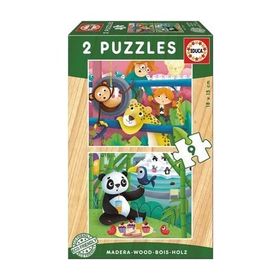 Educa 2X9 Parça Zoo Animals Ahşap Puzzle